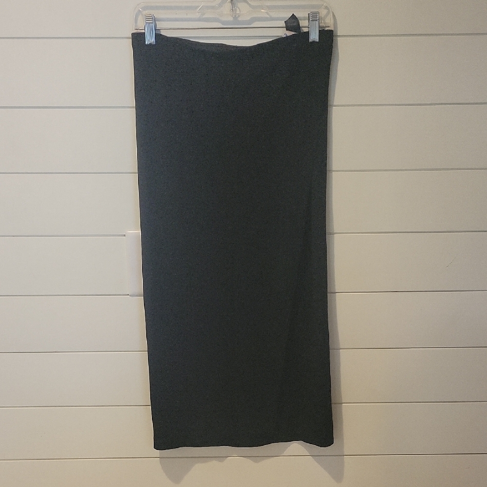 DONNA KARAN VINTAGE WRAP MAXI SKIRT  M  BLACK